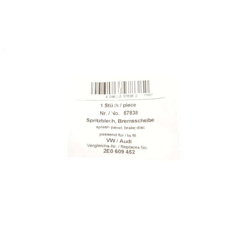 Захист заднього гальмівного диска AIC 57838 для Mercedes-Benz Sprinter 906, VW Crafter 2006-2016 (R)