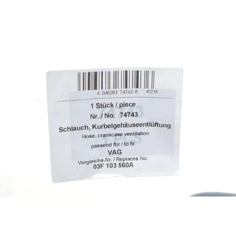 Патрубок вентиляції картера AIC 74743 для Skoda Fabia, VW Polo 1.2 TSI 2009-2022