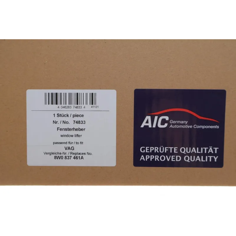 Склопідіймач передній лівий AIC 74833 для Audi A4 B9 2015- (електро, тросовий)