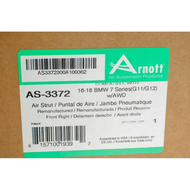 Пневматичний амортизатор передній правий ARNOTT AS-3372 для BMW 7 (G11/G12) xDrive з електронним регулюванням