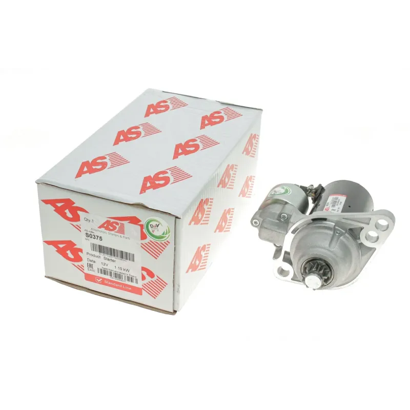Стартер AS S0375 для Audi A3, VW Golf 1.2 TSI 2008-2013 (12V/1.1kW, z=10)