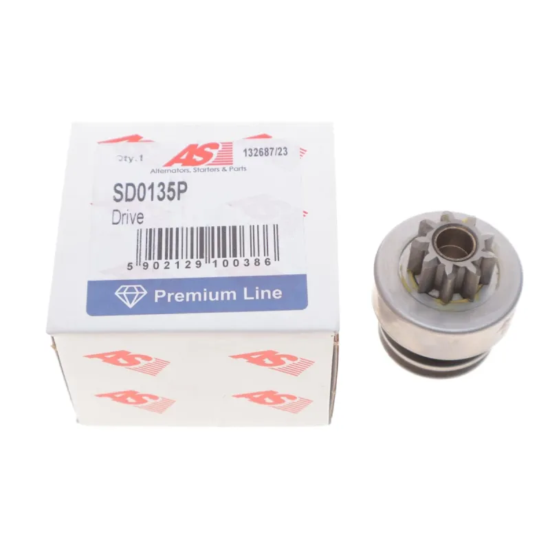 Бендикс стартера AS SD0135P для Fiat Doblo, Opel Astra H 1.3D 2003-, z=9, Ø45.5мм