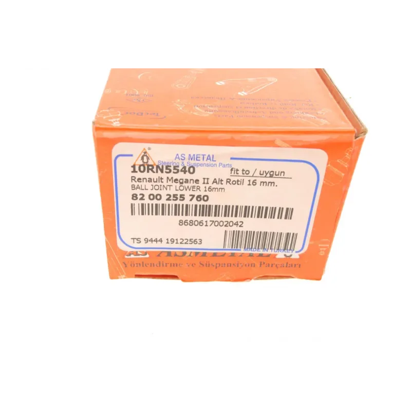 Опора кульова ASMETAL 10RN5540 передній міст ліва Renault Megane II 2002- (d=16мм)