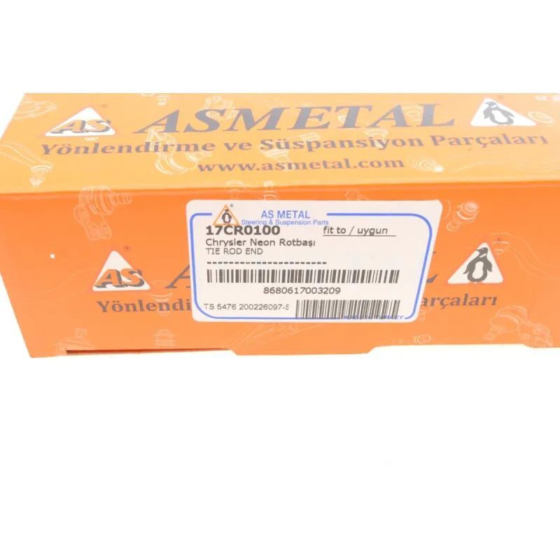 Наконечник рульової тяги ASMETAL 17CR0100 передній правий для Chrysler PT Cruiser 2000-2010, M14x1.5/M12x1.25