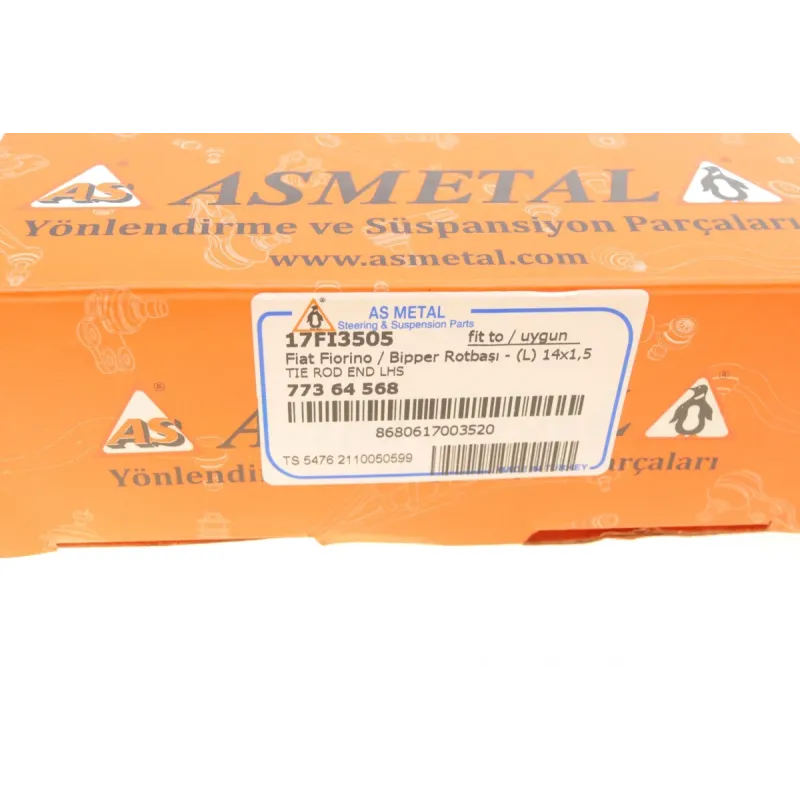 Наконечник рульової тяги лівий ASMETAL 17FI3505 для Citroen Nemo, Fiat Fiorino, Peugeot Bipper 2008-, M14x1,5RHT