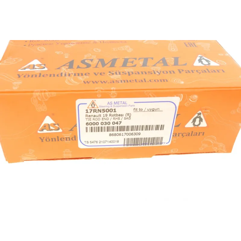 Наконечник рульової тяги правий ASMETAL 17RN5001 для Renault 19 (B/C53_) 1988-1996, M14x1,5RHT