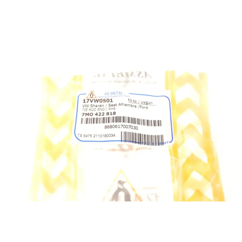 Наконечник рульової тяги правий ASMETAL 17VW0501 для Volkswagen Sharan, Ford Galaxy, Seat Alhambra (передній міст, M14x1,5RHT, L=220мм)