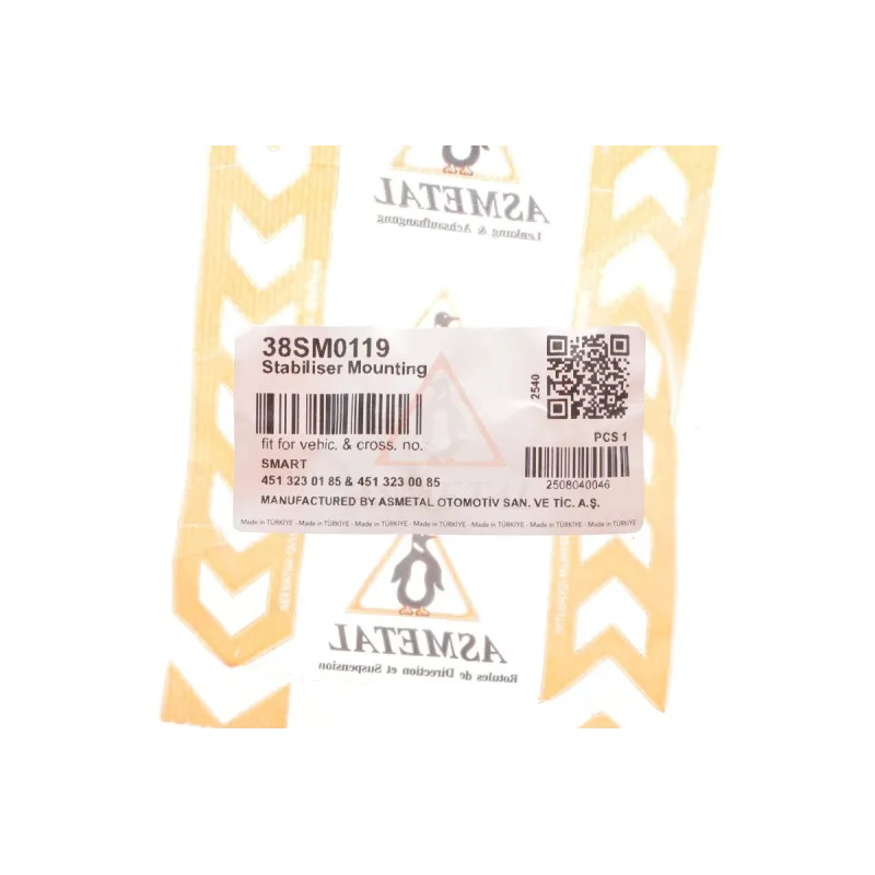Втулка стабілізатора переднього ASMETAL 38SM0119 для Smart Fortwo 0.8/1.0i 2007-
