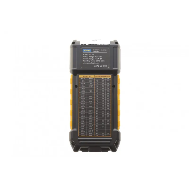 Тестер акумуляторів цифровий 12-24V з принтером AUTOOL BT760
