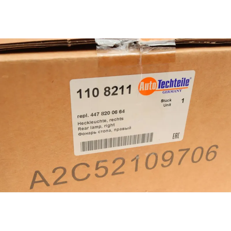 Ліхтар задній правий AUTOTECHTEILE 110 8211 для Mercedes-Benz Vito (W447) 2014-, LED