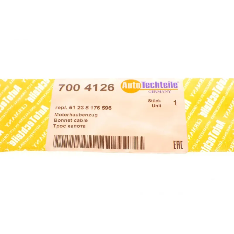 Трос капота передній AUTOTECHTEILE 700 4126 для BMW 5 E39 1995-2003