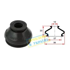 Пильник опори кульової/рульового наконечника BELGUM PARTS BG0100 (12х27x23 мм)