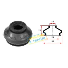 Пильник опори кульової рульового наконечника BELGUM PARTS BG0101 (15х29x21)