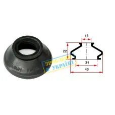 Пильник опори кульової рульового наконечника BELGUM PARTS BG0103 (17х32x21)