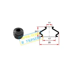 Пильник направляючого циліндра гальмівний BELGUM PARTS BG0106 для Iveco Daily II/III (17х10х21)