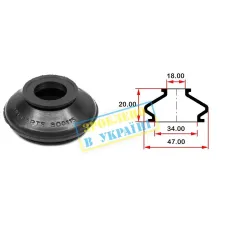 Пильник опори кульової рульового наконечника BELGUM PARTS BG0115 (34х18x20)