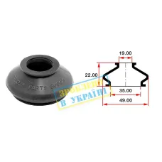 Пильник опори кульової рульового наконечника (універсальний) BELGUM PARTS BG0121 (35х19x22)