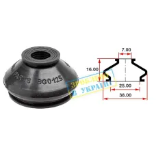 Пильник опори кульової рульового наконечника BELGUM PARTS BG0125 (25x7x16 мм)