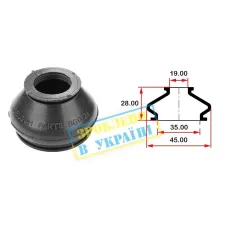 Пильник опори кульової рульового наконечника BELGUM PARTS BG0126 (35х19x28)