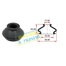 Пильник опори кульової рульового наконечника BELGUM PARTS BG0133 (33х17x25)