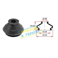 Пильник опори кульової рульового наконечника BELGUM PARTS BG0134 (24х10x22 мм)