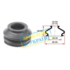 Пильник опори кульової рульового наконечника BELGUM PARTS BG0153 (59x35x36 мм)