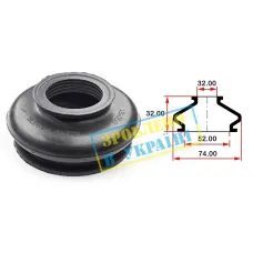 Пильник опори кульової рульового наконечника BELGUM PARTS BG0161 (52х32x32)