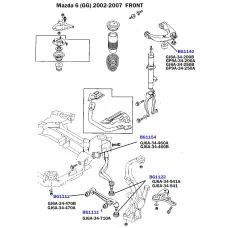 Сайлентблок важеля переднього нижнього BELGUM PARTS BG1112 для Mazda 6 (GG) 2002-2007, 40.4x12.2x58/40