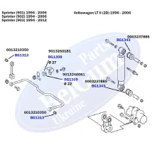Втулка стабілізатора заднього BELGUM PARTS BG1308 для Mercedes-Benz Sprinter 901, 902, 903 (d=27mm)