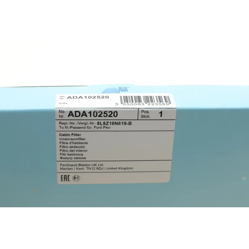 Фільтр салону BLUE PRINT ADA102520 для Ford Escape 310x180x20 мм