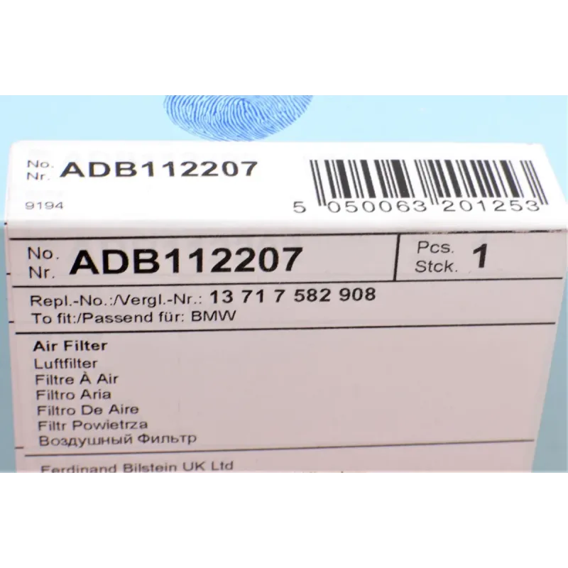Фільтр повітряний BLUE PRINT ADB112207 для BMW 5 (F10/F11), X1 (E84) 271x251x53 мм