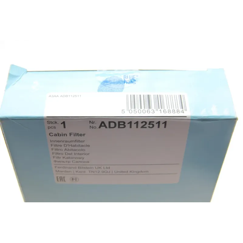 Фільтр салону вугільний BLUE PRINT ADB112511 для Mini Cooper R50/R53 2001-2006, 461x119x32 мм