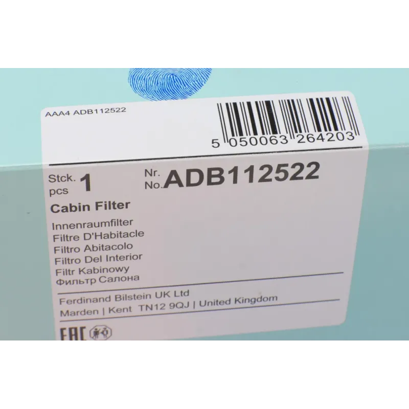 Фільтр салону BLUE PRINT ADB112522 для BMW X3 (F25) X4 (F26) 187x188x25 мм