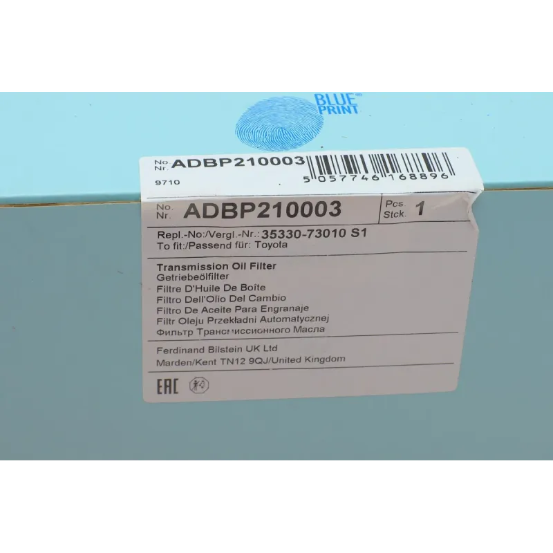Фільтр АКПП BLUE PRINT ADBP210003 для Toyota Camry Venza 2008-, 218x134x51 мм