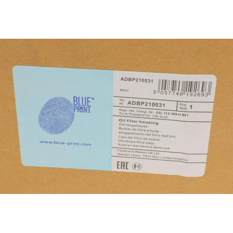 Корпус масляного фільтра BLUE PRINT ADBP210031 для Volkswagen 1.6/1.9/2.0 TDI 2009-