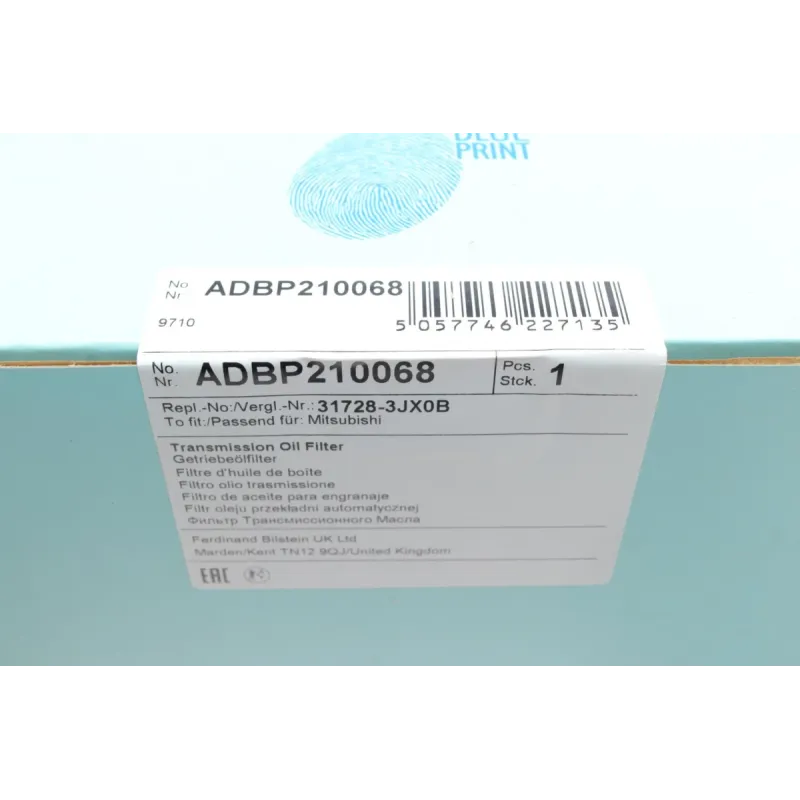 Фільтр АКПП BLUE PRINT ADBP210068 для Renault Clio, Duster, Megane 1.5dCi/1.6 2015- (з прокладкою)