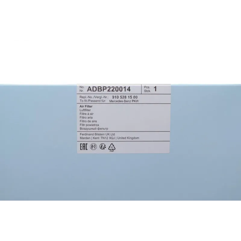 Фільтр повітряний BLUE PRINT ADBP220014 для Mercedes-Benz Sprinter 907/910 2.2D 2018-, 422x227x47 мм