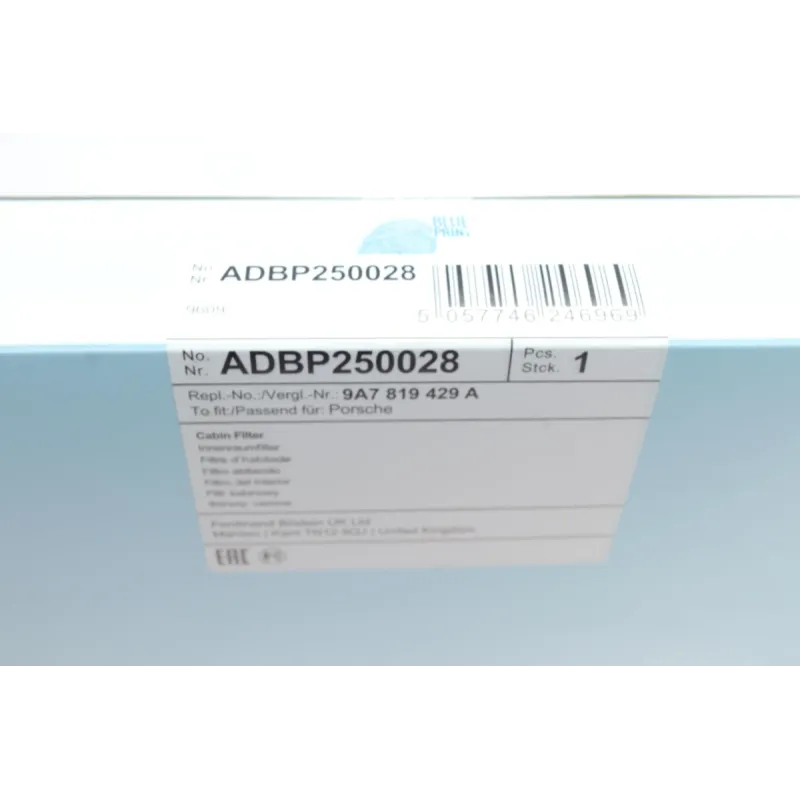 Фільтр салону вугільний BLUE PRINT ADBP250028 для Audi E-tron GT, Porsche Panamera 971, 317x225x32 мм