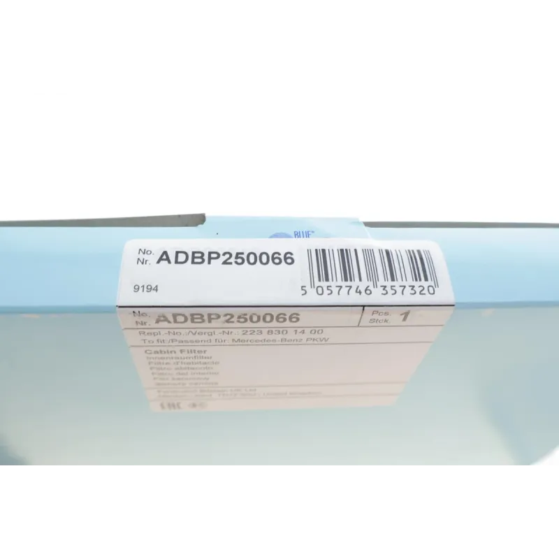 Фільтр салону BLUE PRINT ADBP250066 для Mercedes-Benz S-Class W223 2020-, 245x212x18 мм