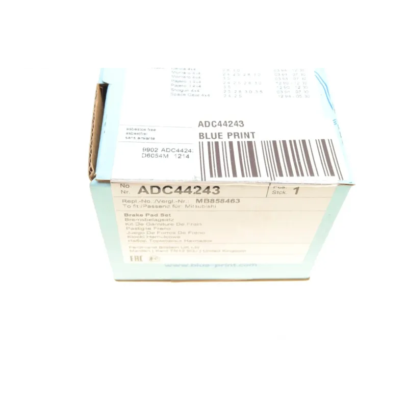 Колодки гальмівні задні BLUE PRINT ADC44243 для Mitsubishi Pajero 1990-2001, L400 1994-2005