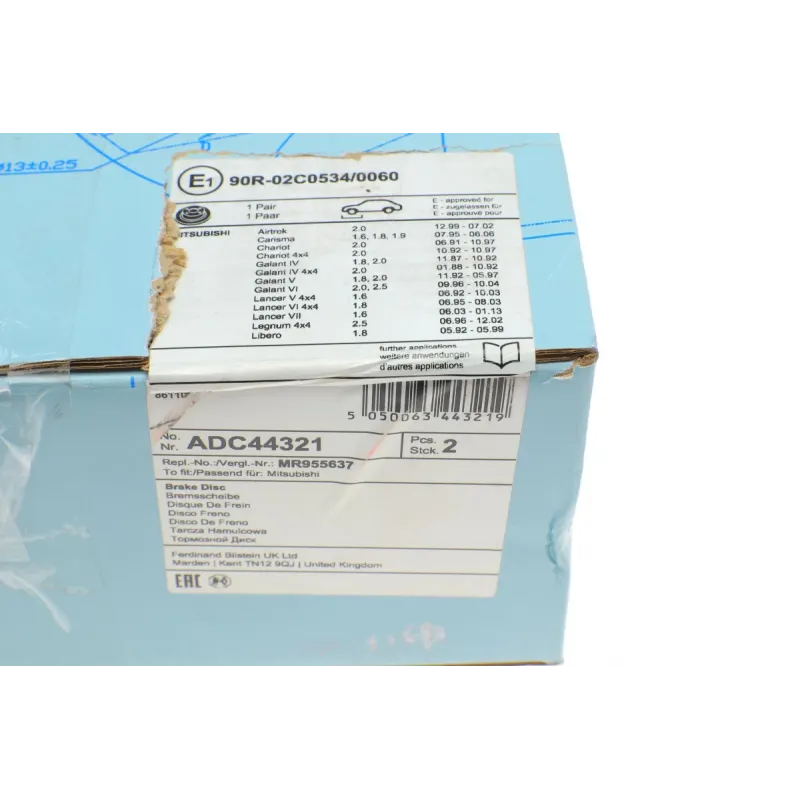 Диск гальмівний передній BLUE PRINT ADC44321 для Mitsubishi Carisma, Space Star 256x24 мм