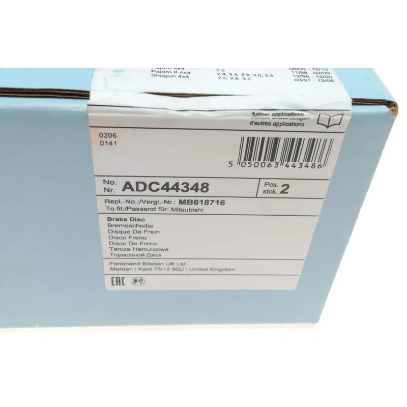 Диск гальмівний передній BLUE PRINT ADC44348 для Mitsubishi Pajero, L200 (276x24 мм)