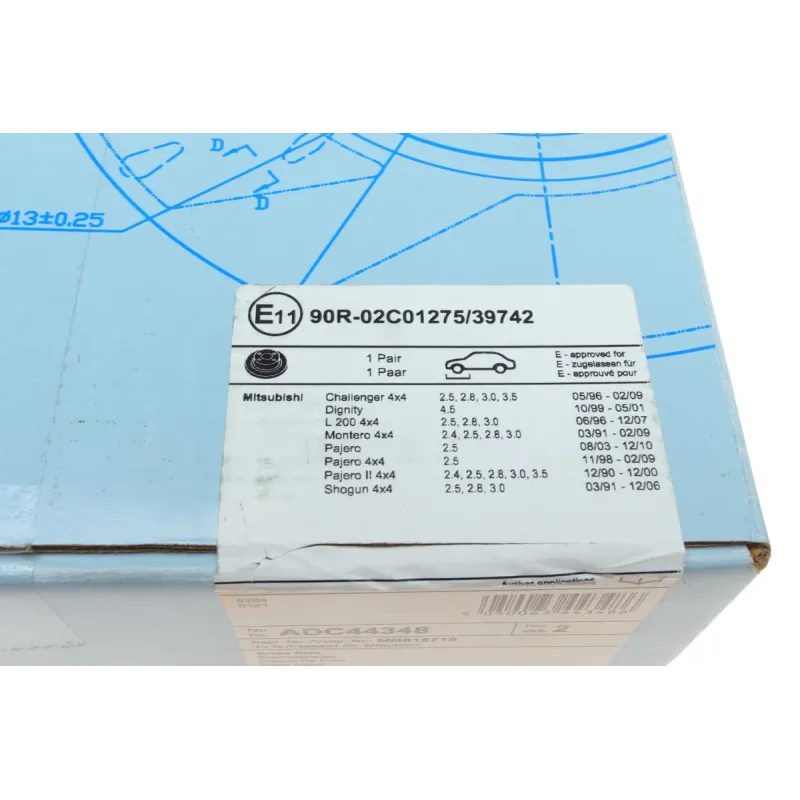 Диск гальмівний передній BLUE PRINT ADC44348 для Mitsubishi Pajero, L200 (276x24 мм)