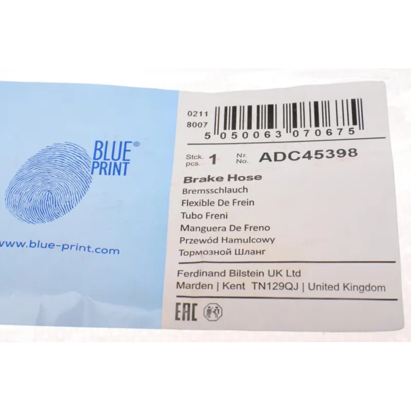 Шланг гальмівний задній BLUE PRINT ADC45398 для Mitsubishi Outlander II CW_W 2006-2012 304 мм