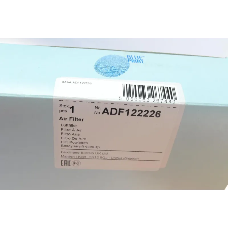 Фільтр повітряний BLUE PRINT ADF122226 для Ford Focus 1.8/2.0 TDCi 2004-2012, 282x171x58 мм