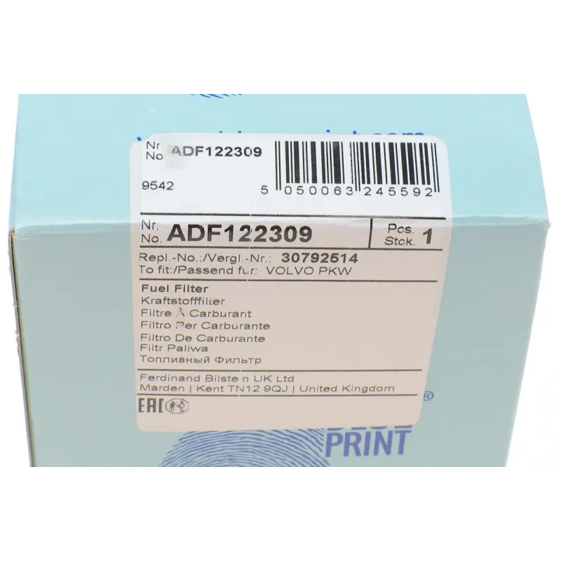 Фільтр паливний BLUE PRINT ADF122309 для Volvo S60/S80/V70/XC70/XC90 2.4D5 2001-2011, 71x110 мм