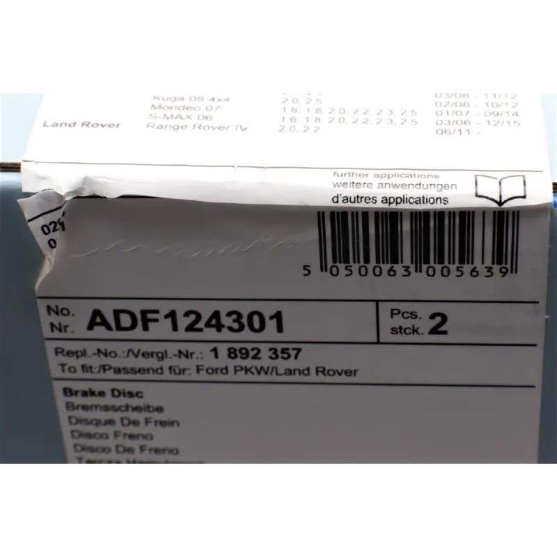 Диск гальмівний задній BLUE PRINT ADF124301 для Ford Focus/Galaxy/Kuga/Mondeo, 302x11 мм
