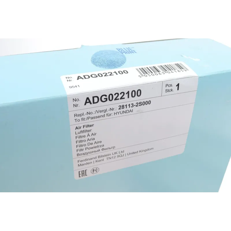 Фільтр повітряний BLUE PRINT ADG022100 для Hyundai Tucson, Kia Sportage 2.0/2.4 2009-2015, 259x164x55 мм