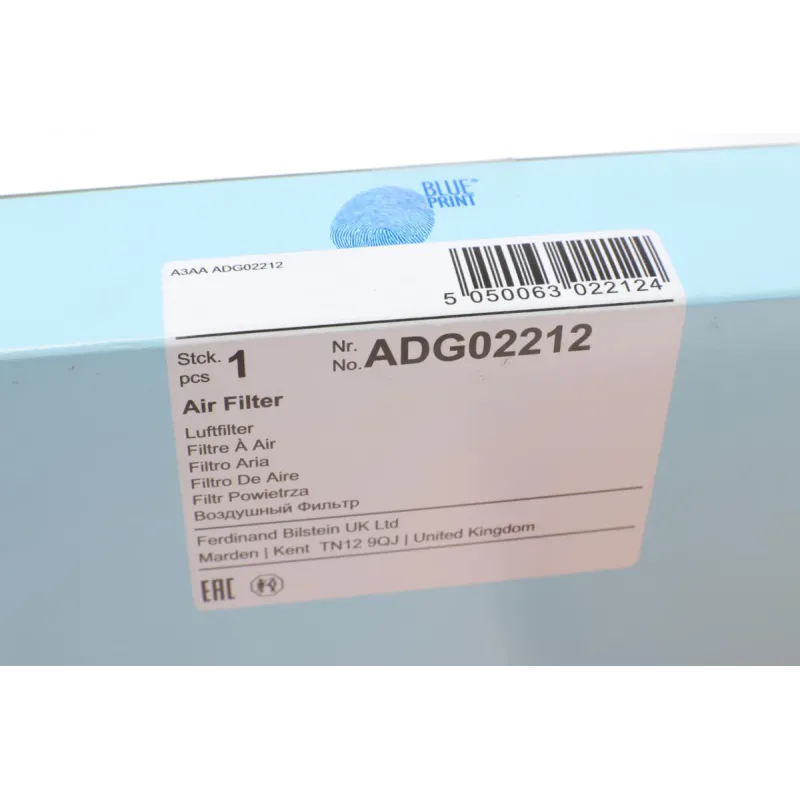 Фільтр повітряний BLUE PRINT ADG02212 для Hyundai Accent X-3 1994-2000, 203x163x39 мм