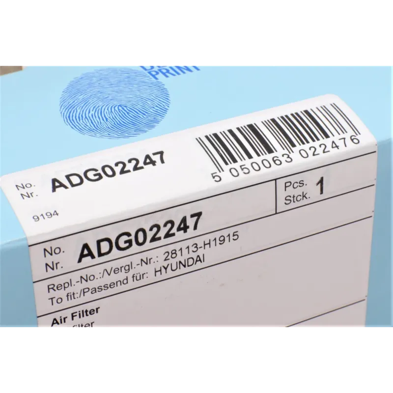 Фільтр повітряний BLUE PRINT ADG02247 для Hyundai Terracan 2.5TD/2.9CRDI/3.5 V6 2001-2007, 244x207x42 мм